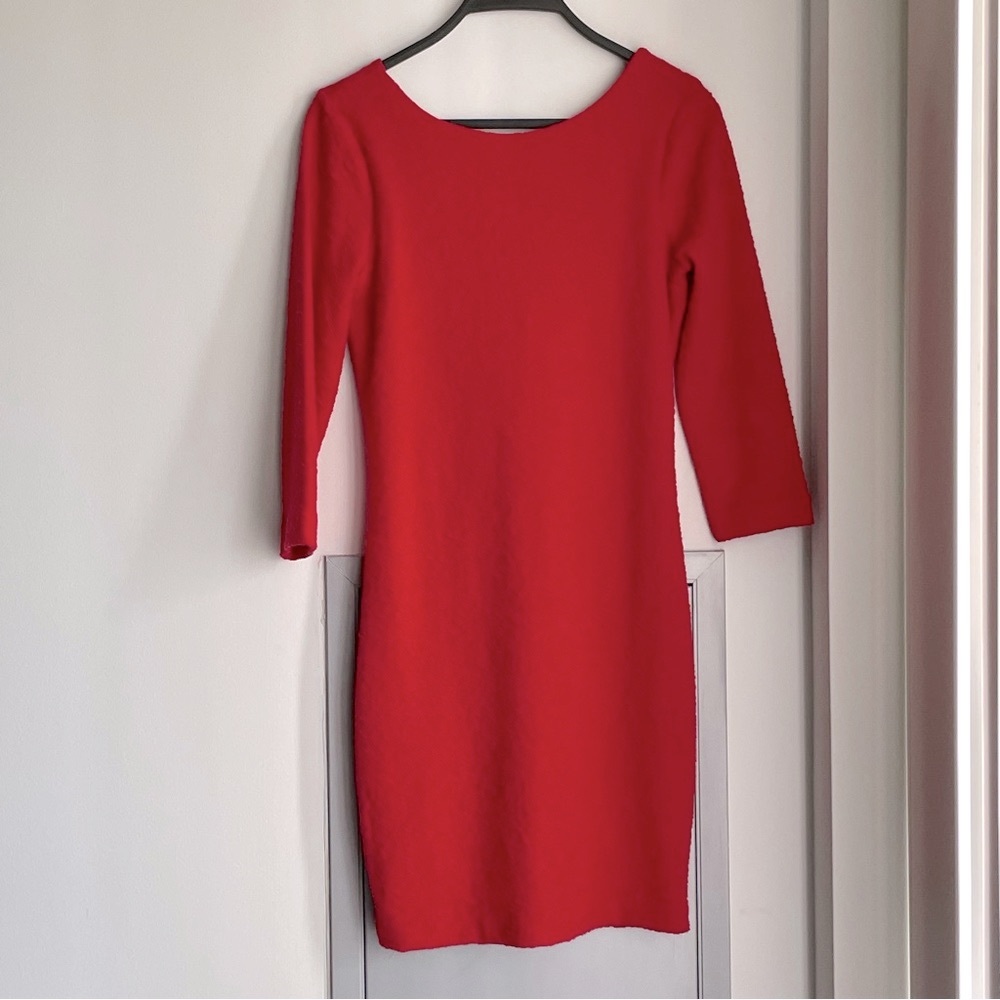 ARMANI EXCHANGE Elegant Red 3/4 Sleeve Dress